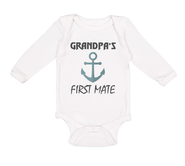 Long Sleeve Bodysuit Baby Grandpa's First Mate Grandpa Grandfather Cotton - Cute Rascals