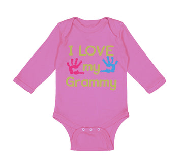 Long Sleeve Bodysuit Baby I Love My Grammy Grandmother Grandma B Cotton