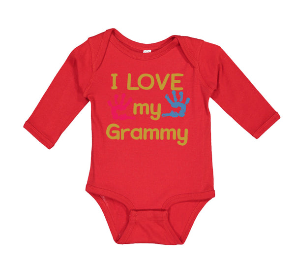 Long Sleeve Bodysuit Baby I Love My Grammy Grandmother Grandma B Cotton