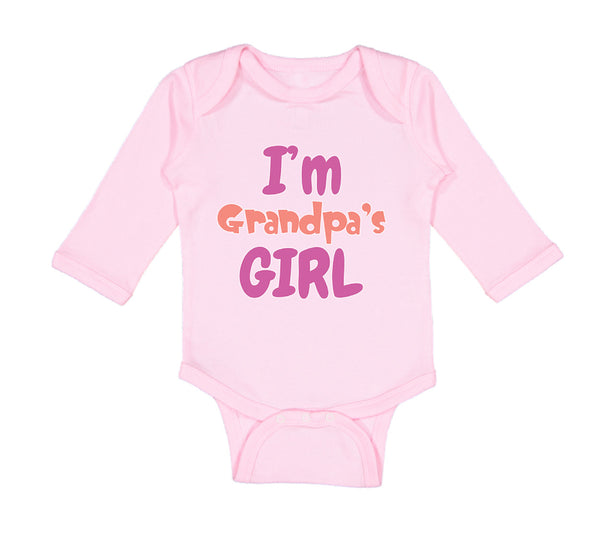 Long Sleeve Bodysuit Baby I'M Grandpa's Girl Grandmother Grandma Cotton