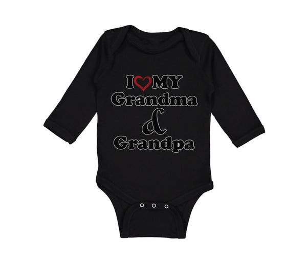 Long Sleeve Bodysuit Baby I Love My Grandma and Grandpa Grandparents B Cotton