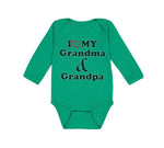 Long Sleeve Bodysuit Baby I Love My Grandma and Grandpa Grandparents B Cotton