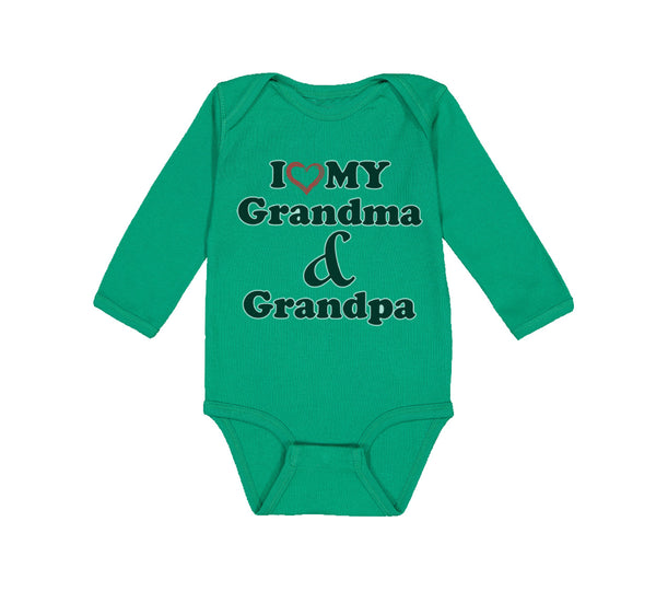 Long Sleeve Bodysuit Baby I Love My Grandma and Grandpa Grandparents B Cotton