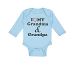 Long Sleeve Bodysuit Baby I Love My Grandma and Grandpa Grandparents B Cotton