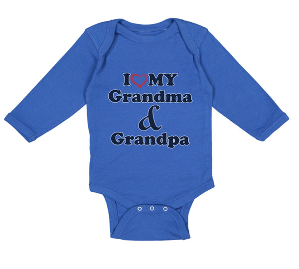 Long Sleeve Bodysuit Baby I Love My Grandma and Grandpa Grandparents B Cotton