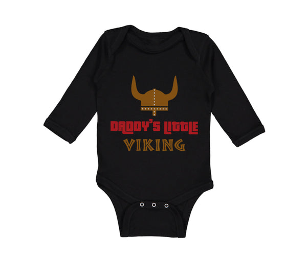 Long Sleeve Bodysuit Baby Daddy's Little Viking Valhalla Dad Father's Day Cotton - Cute Rascals