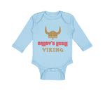 Long Sleeve Bodysuit Baby Daddy's Little Viking Valhalla Dad Father's Day Cotton - Cute Rascals