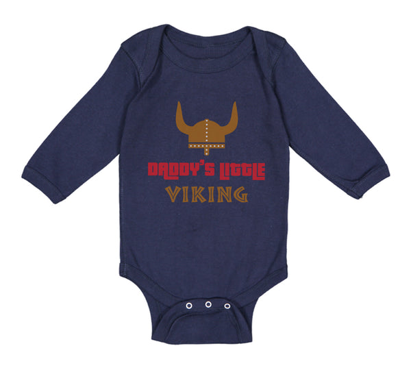 Long Sleeve Bodysuit Baby Daddy's Little Viking Valhalla Dad Father's Day Cotton - Cute Rascals