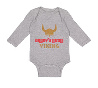 Long Sleeve Bodysuit Baby Daddy's Little Viking Valhalla Dad Father's Day Cotton - Cute Rascals