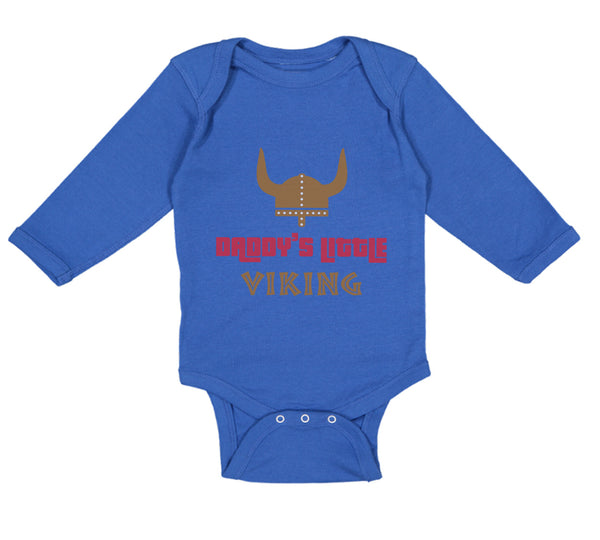 Long Sleeve Bodysuit Baby Daddy's Little Viking Valhalla Dad Father's Day Cotton - Cute Rascals