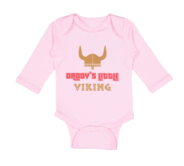 Long Sleeve Bodysuit Baby Daddy's Little Viking Valhalla Dad Father's Day Cotton - Cute Rascals