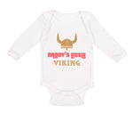 Long Sleeve Bodysuit Baby Daddy's Little Viking Valhalla Dad Father's Day Cotton - Cute Rascals