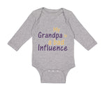 Long Sleeve Bodysuit Baby My Grandpa Is A Bad Influence Grandpa Grandfather
