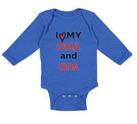 Long Sleeve Bodysuit Baby I Love My Oma and Opa Grandpa Grandfather Cotton