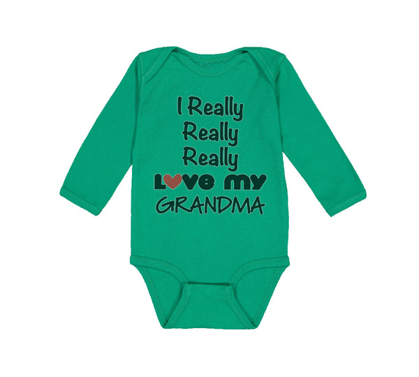 Long Sleeve Bodysuit Baby I Really Really Love My Grandma Grandmother Grandma