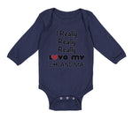 Long Sleeve Bodysuit Baby I Really Really Love My Grandma Grandmother Grandma