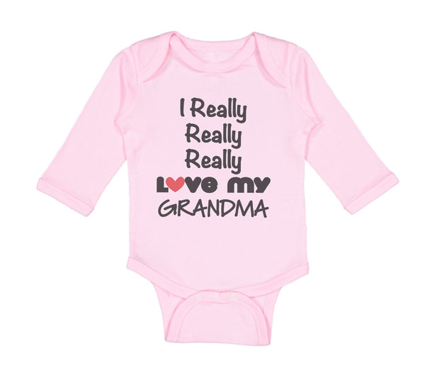 Long Sleeve Bodysuit Baby I Really Really Love My Grandma Grandmother Grandma