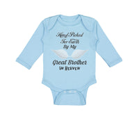 Long Sleeve Bodysuit Baby Hand Picked for Earth by My Great Brother in Heaven - Cute Rascals