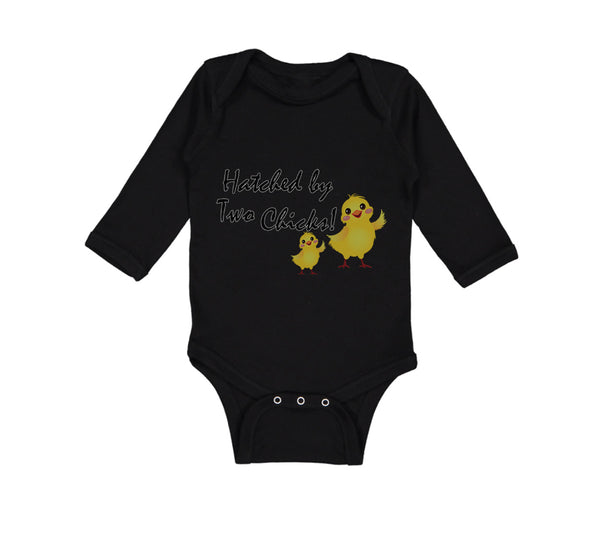 Long Sleeve Bodysuit Baby Hatched by 2 Chicks Gay Lgbtq Style C Cotton - Cute Rascals