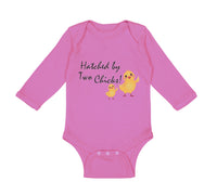 Long Sleeve Bodysuit Baby Hatched by 2 Chicks Gay Lgbtq Style C Cotton - Cute Rascals