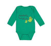 Long Sleeve Bodysuit Baby Hatched by 2 Chicks Gay Lgbtq Style C Cotton - Cute Rascals