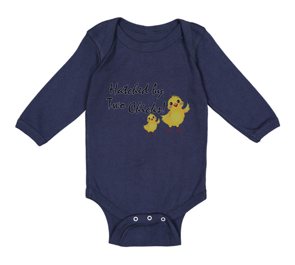 Long Sleeve Bodysuit Baby Hatched by 2 Chicks Gay Lgbtq Style C Cotton - Cute Rascals