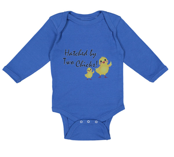 Long Sleeve Bodysuit Baby Hatched by 2 Chicks Gay Lgbtq Style C Cotton - Cute Rascals