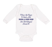 Long Sleeve Bodysuit Baby I Know My Finger Is Small... but Nana and Pop Pop