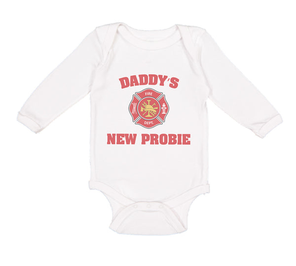 Long Sleeve Bodysuit Baby Daddy's New Probie Cop Police Boy & Girl Clothes - Cute Rascals