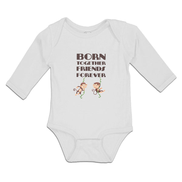 Long Sleeve Bodysuit Baby Born Together Friends Forever Boy & Girl Clothes - Cute Rascals