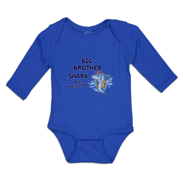 Long Sleeve Bodysuit Baby Big Brother Shark Doo Doo Doo Doo Boy & Girl Clothes - Cute Rascals