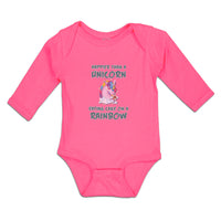 Long Sleeve Bodysuit Baby Happeir than A Unicorn Eating Cake on A Rainbow Cotton - Cute Rascals