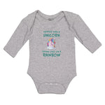 Long Sleeve Bodysuit Baby Happeir than A Unicorn Eating Cake on A Rainbow Cotton - Cute Rascals