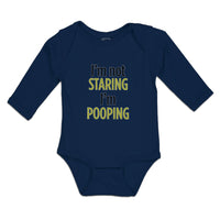 Long Sleeve Bodysuit Baby I'M Not Staring I'M Pooping Boy & Girl Clothes Cotton