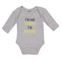 Long Sleeve Bodysuit Baby I'M Not Staring I'M Pooping Boy & Girl Clothes Cotton