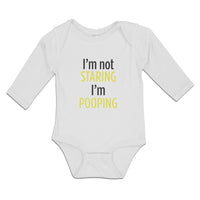 Long Sleeve Bodysuit Baby I'M Not Staring I'M Pooping Boy & Girl Clothes Cotton