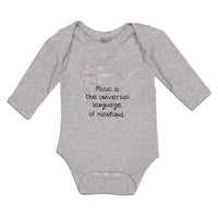 Long Sleeve Bodysuit Baby Music Is The Universal Language of Mankind. Cotton