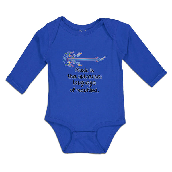 Long Sleeve Bodysuit Baby Music Is The Universal Language of Mankind. Cotton