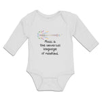 Long Sleeve Bodysuit Baby Music Is The Universal Language of Mankind. Cotton