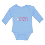 Long Sleeve Bodysuit Baby Drinking Buddies with Feeding Bottle Cotton - Cute Rascals