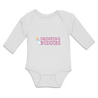 Long Sleeve Bodysuit Baby Drinking Buddies with Feeding Bottle Cotton - Cute Rascals