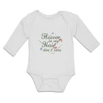 Long Sleeve Bodysuit Baby Flower in My Hair Don'T Care Boy & Girl Clothes Cotton - Cute Rascals