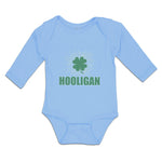 Long Sleeve Bodysuit Baby Hooligan with Irish Shamrock Leaf Boy & Girl Clothes - Cute Rascals
