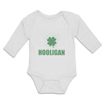 Long Sleeve Bodysuit Baby Hooligan with Irish Shamrock Leaf Boy & Girl Clothes - Cute Rascals