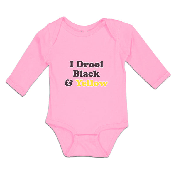 Long Sleeve Bodysuit Baby I Drool Orange & Yellow Boy & Girl Clothes Cotton
