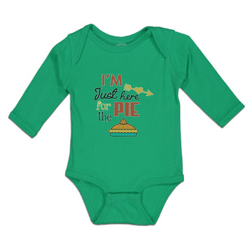 Long Sleeve Bodysuit Baby I'M Just Here for The Pie Boy & Girl Clothes Cotton