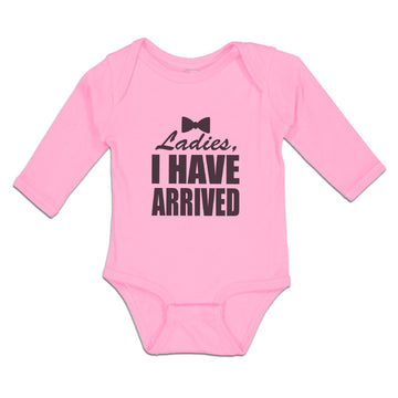 Long Sleeve Bodysuit Baby Ladies I Have Arrived with Black Bowtie Cotton