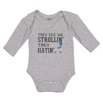 Long Sleeve Bodysuit Baby They See Me Strollin. They Hatin. Boy & Girl Clothes