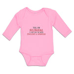 Long Sleeve Bodysuit Baby Yes I M Bilingual I Cry English Abd Spanish Cotton