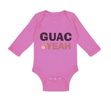 Long Sleeve Bodysuit Baby Avocado Guag Yeah! Guacamole Boy & Girl Clothes Cotton